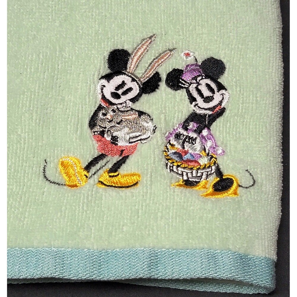 Disney Mickey & Minnie Easter Hand / Kitchen Towel Embroidered 16x24 Kohls - Picture 2 of 11